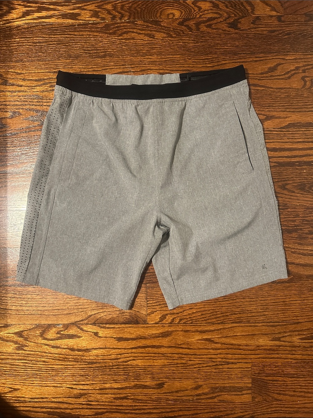 Kyodan Gray Athletic Hybrid Shorts with Black Waistband